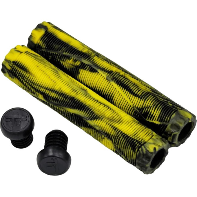Набор TECH TEAM грипсы 2шт с барендами Fish, 170mm,на трюковой самокат 294354 Yellow/Black NN010323