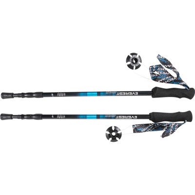 Палки треккинговые ETECH TEAM EVEREST 3-х секции, Blue, 105-135 см